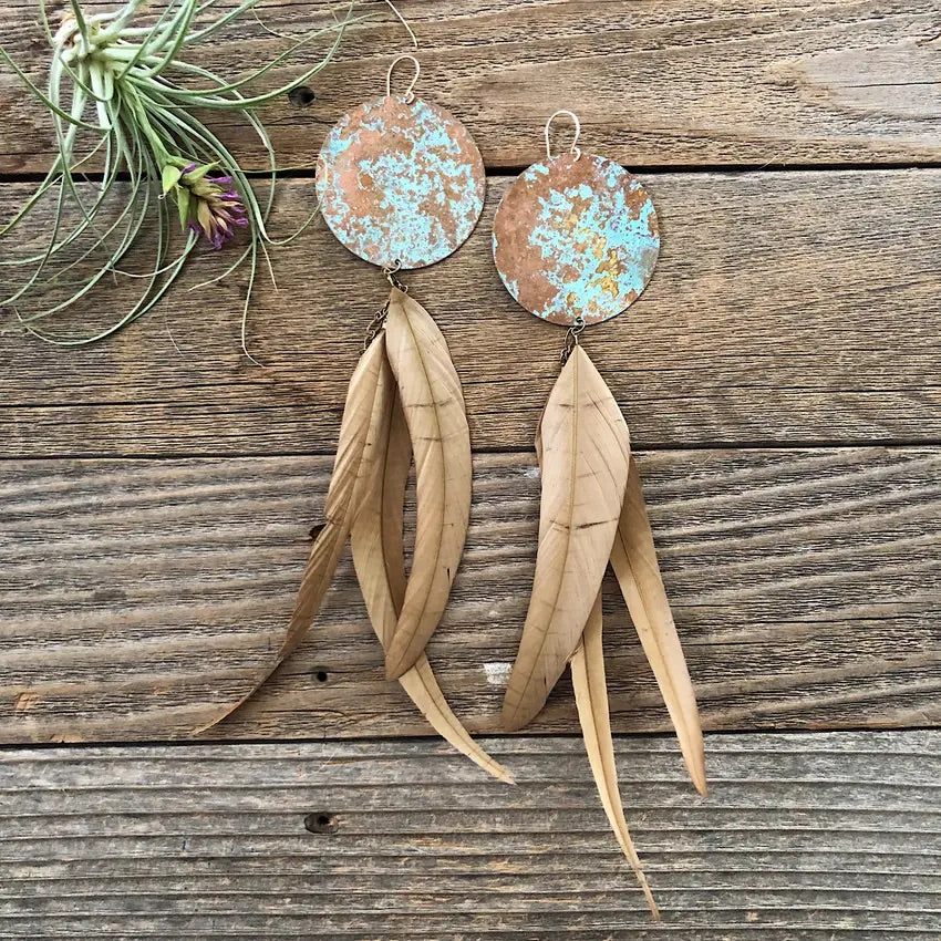Feather Patina Earrings
